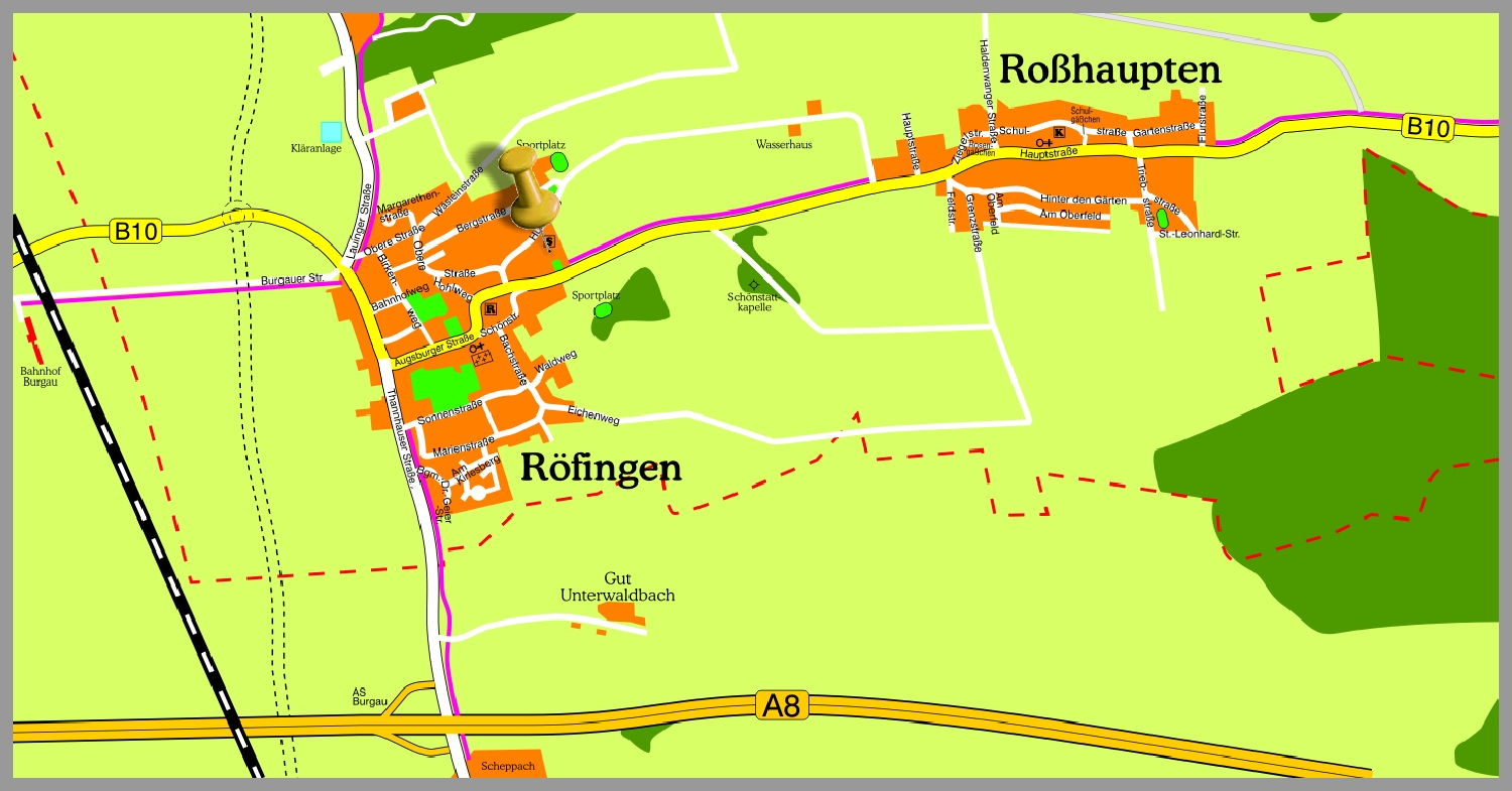 Die Grundschule in Röfingen - Lageplan
